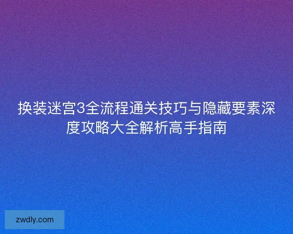 换装迷宫3全流程通关技巧与隐藏要素深度攻略大全解析高手指南